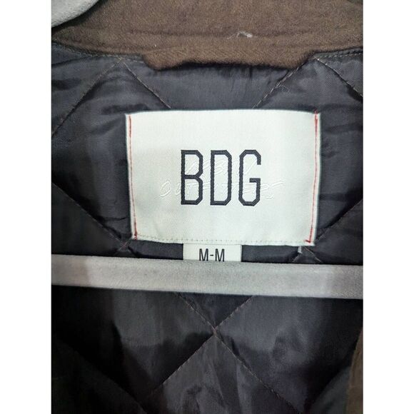 BDG quilted Shacket men's size medium brown lined snaps cotton Jacket - Picture 4 of 9